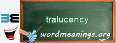WordMeaning blackboard for tralucency